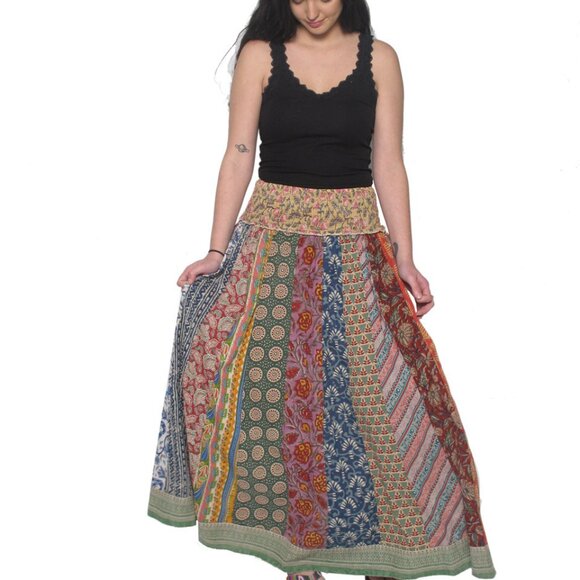 NWT Patchwork Panel Long Skirt-Large - Picture 5 of 5